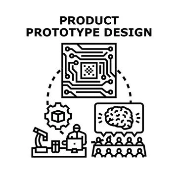 Product prototype design development engineering and innovation planning Illustrazione stock