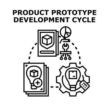 Product prototype developing cycle process workflow Illustration