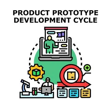 Product prototype development cycle vector illustration Stock Illustration