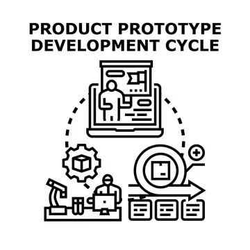 Product prototype development cycle vector illustration Stock Illustration
