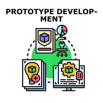 Product prototype development engineering process stages concept Stock Illustration