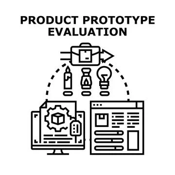 Product prototype evaluation process and concept development Stock Illustration