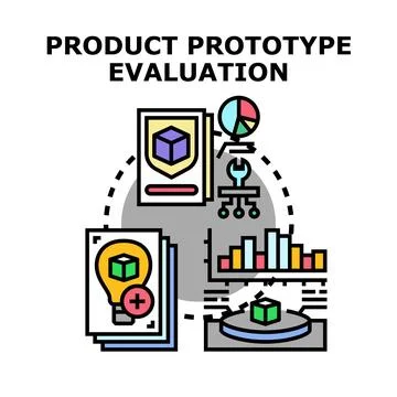 Product prototype evaluation process discovering innovation Stock-Illustration