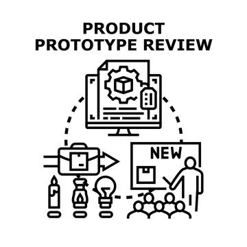 Product prototype reviewing and development process Stockillustratie
