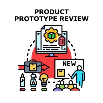 Product prototype reviewing and development process Stock Illustration