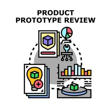 Product prototype reviewing and development cycle Stock Illustration