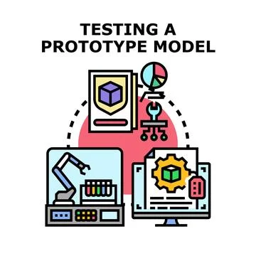 Product prototype testing and quality control process Stock Illustration