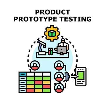 Product prototype testing and user feedback process Stock Illustration