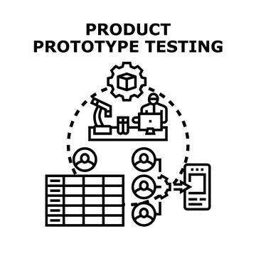 Product prototype testing and user feedback process Stock Illustration