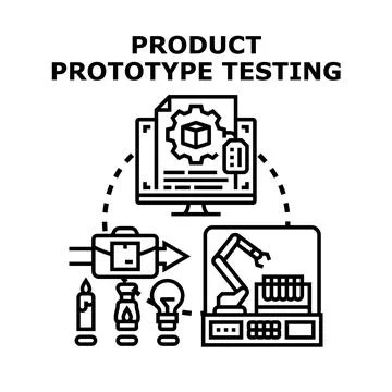 Product prototype testing, development, and innovation process Stock Illustration