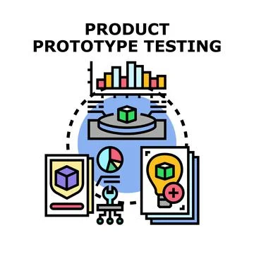 Product prototype testing development and innovation process Illustrazione stock