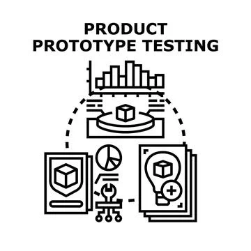 Product prototype testing development and innovation process Stock Illustration