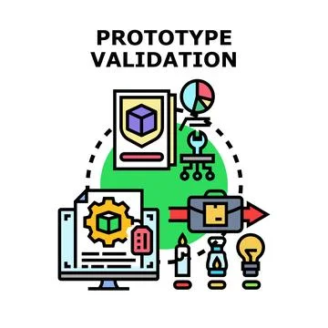 Product prototype validation development engineering process Stock Illustration