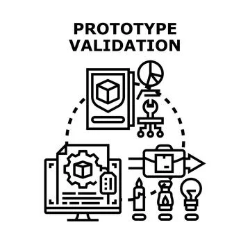 Product prototype validation development engineering process Stock Illustration