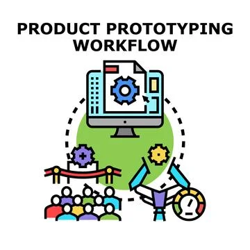 Product prototyping workflow creating new solutions Stockillustratie