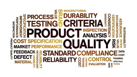Product Quality animated word cloud,animation kinetic typography seamless loop. Stock Footage 310954402