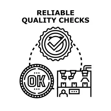 Product quality control checking process at factory Stock Illustration