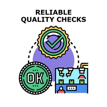 Product quality control checking process at factory Stock Illustration