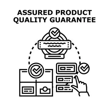 Product quality guarantee checklist process concept Stock Illustration