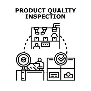 Product quality inspection process managing manufacturing control Stock Illustration