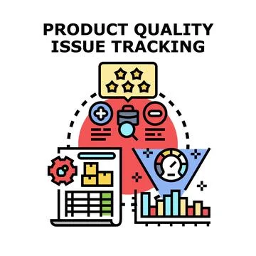 Product quality issue tracking management concept Stock Illustration