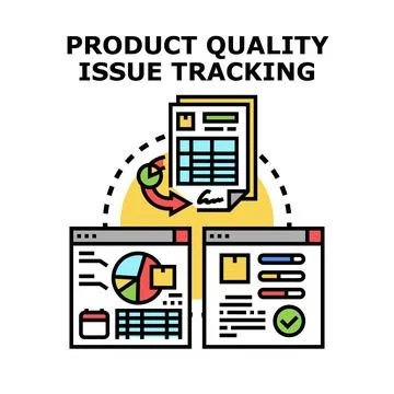 Product quality issue tracking system monitoring development process 스톡 일러스트