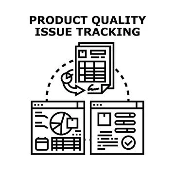 Product quality issue tracking system monitoring development process 스톡 일러스트