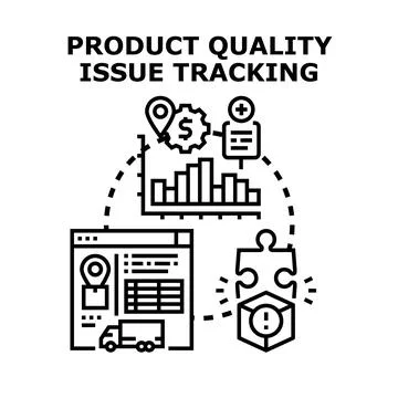 Product quality issue tracking system concept Stock Illustration