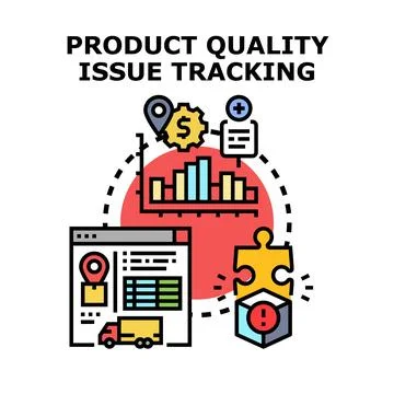 Product quality issue tracking system concept Stock Illustration