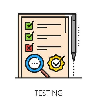 Product quality testing and inspection icon Illustrazione stock