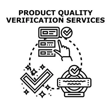 Product quality verification services providing reliable control and check Stock Illustration