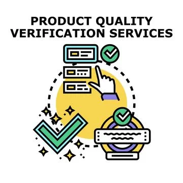Product quality verification services providing reliable control and check Stock Illustration