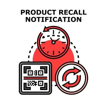 Product recall notification vector concept illustration drawing 스톡 일러스트