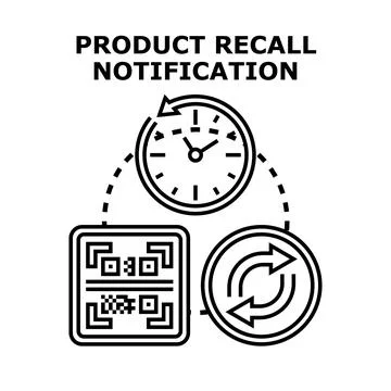 Product recall notification vector concept illustration drawing Stock Illustration