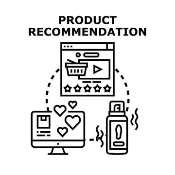 Product recommendation engine suggesting desired items online 스톡 일러스트