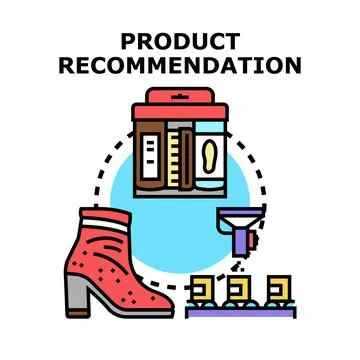Product recommendation system analyzing customer behavior data Stock Illustration