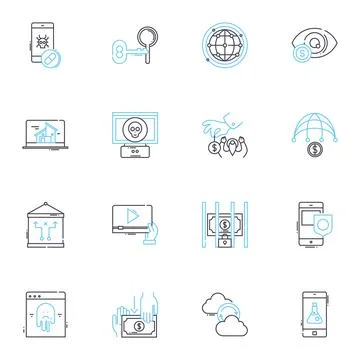 Product refinement linear icons set. Polishing, Improvement, Optimization Stock Illustration