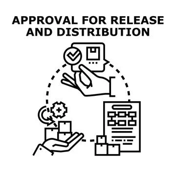 Product release and distribution process concept 库存插图