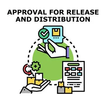 Product release and distribution process concept Stock Illustration