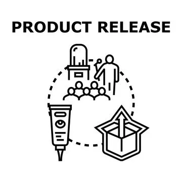 Product release event announcing a new product Stock Illustration