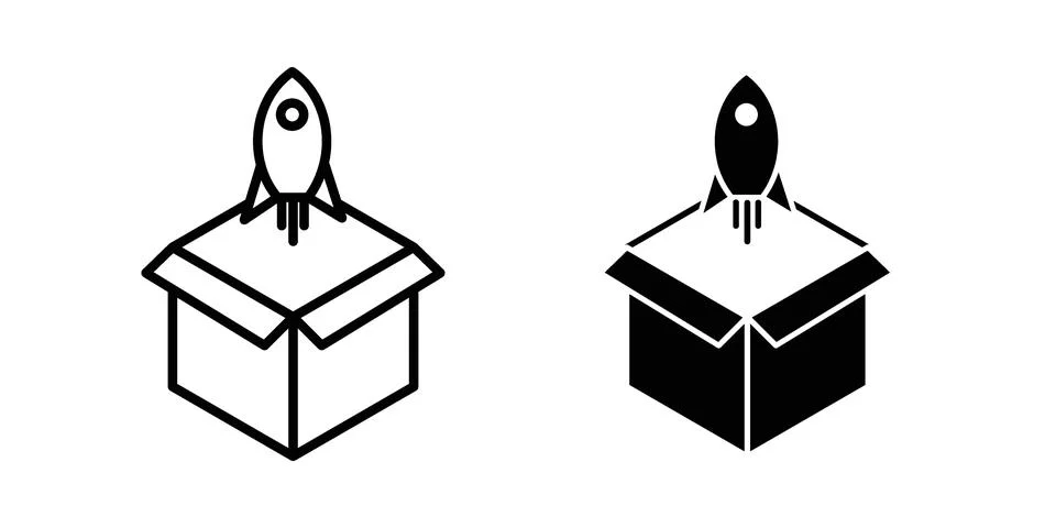 Product release icon set modern line and solid style collection. Stock Illustration