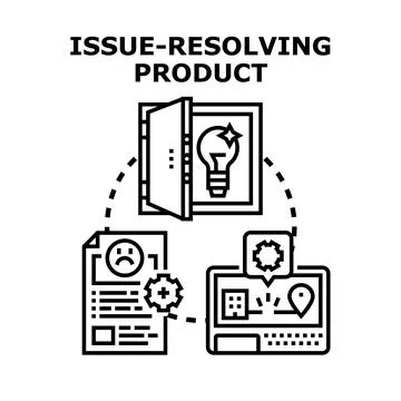 Product resolving issue finding creative business solution Stock Illustration