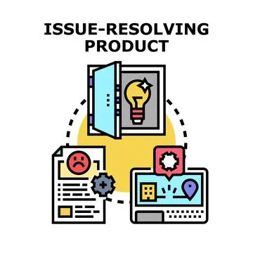Product resolving issue finding creative business solution Stock Illustration