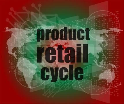 Product retail cycle - digital touch screen interface Illustrazione stock