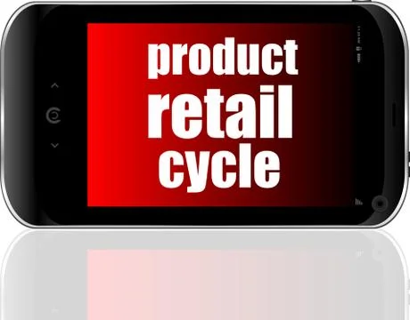Product retail cycle. Mobile smart phone. Business concept. Stock Illustration