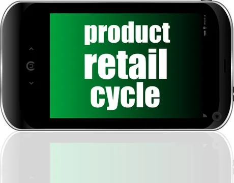 Product retail cycle. Mobile smart phone. Business concept. Stock Illustration