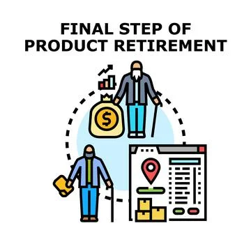 Product retirement final step concept illustration 스톡 일러스트