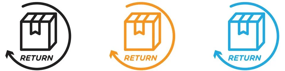 Product return Box icon vector logo set collection for web app ui Stock Illustration