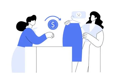 Product return isolated cartoon vector illustrations. Ilustración de archivo