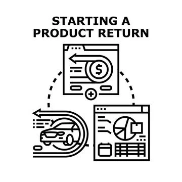 Product return operation process illustration vector concept イラスト素材